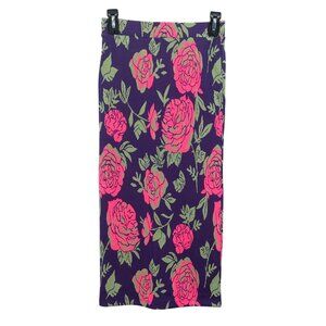Floral Midi Pencil Skirt Women Size S Floral Bodycon Stretch Cottagecore Pin Up